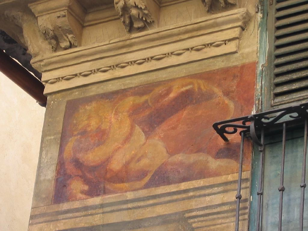 Facciata di Via Lomellini 4 in Genova - Scene con imprese, dettaglio 6